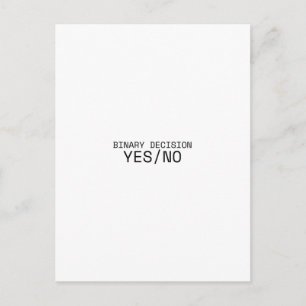 Binäre Entscheidung Ja Nein Minimalistische Schrei Postkarte