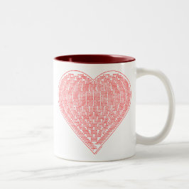Binäre Herz-Tasse Zweifarbige Tasse
