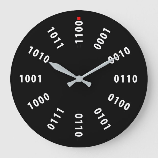 Binäre Zahlen Große Wanduhr (Vorderseite)
