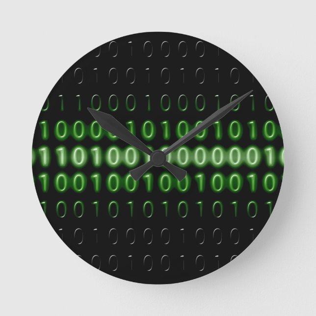 binärer Code-475664 BINARY CODE COMPUTERWORLD COMP Runde Wanduhr (Vorderseite)