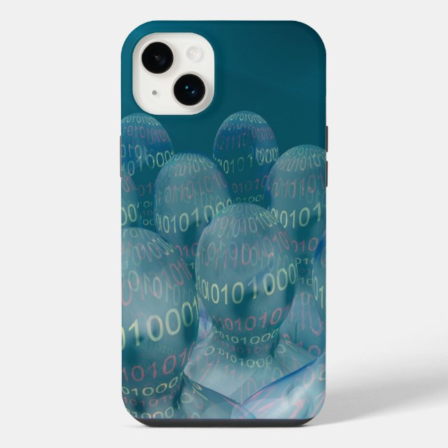 binärer Code, Mensch und digitale Kommunikation iPhone Hülle (Rückseite)