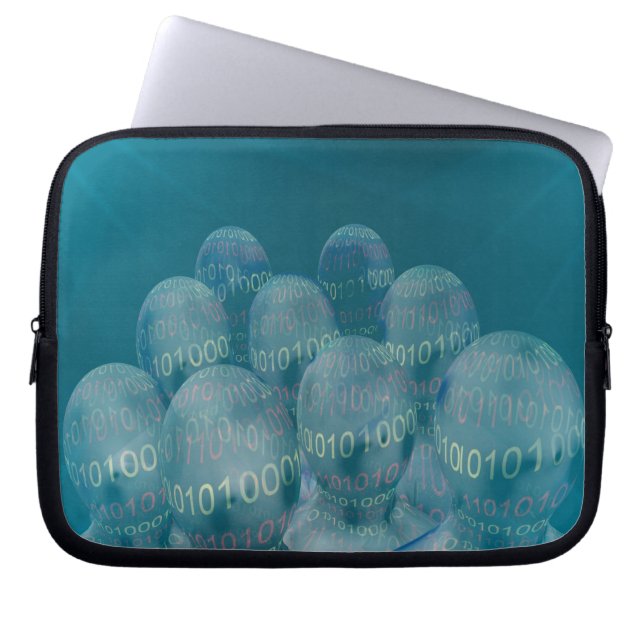 binärer Code , Mensch und digitale Kommunikation . Laptopschutzhülle (Vorderseite)
