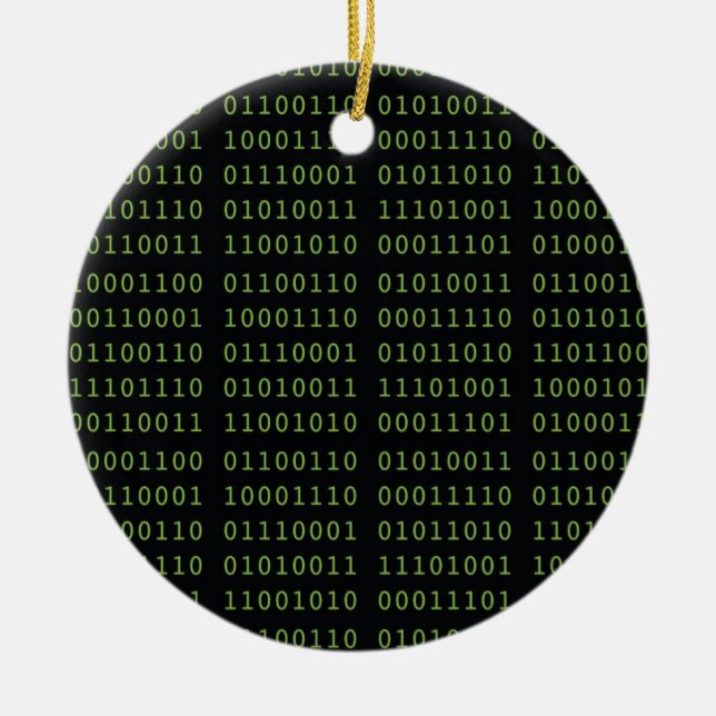 Binärer Code-Weihnachten mit Namen Keramikornament (Vorne)