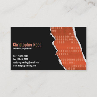 Binärer Riss - Orange Visitenkarte