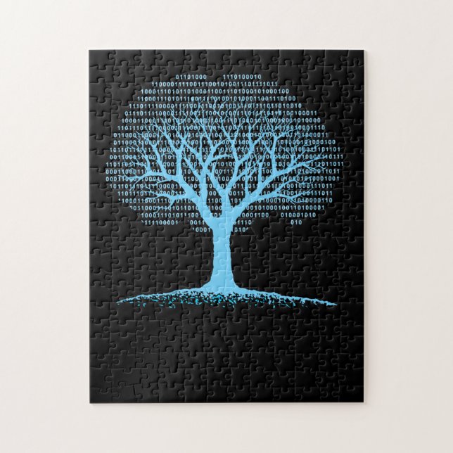 Binärer Tree-Computer-Coding-T - Shirt Puzzle (Vertikal)