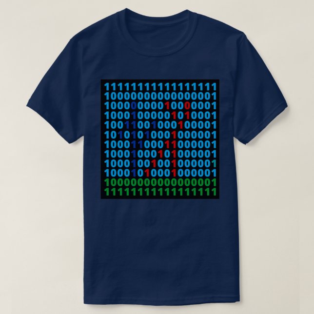 Binärkode-Matrix für Stickmen Martial Arts Spaß T-Shirt (Design vorne)