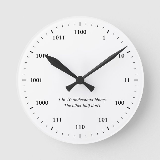 Binäruhr Runde Wanduhr (Vorderseite)