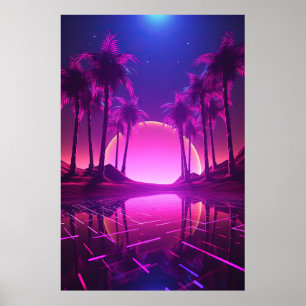 Binary Bliss: Synthwave Euphoria Poster