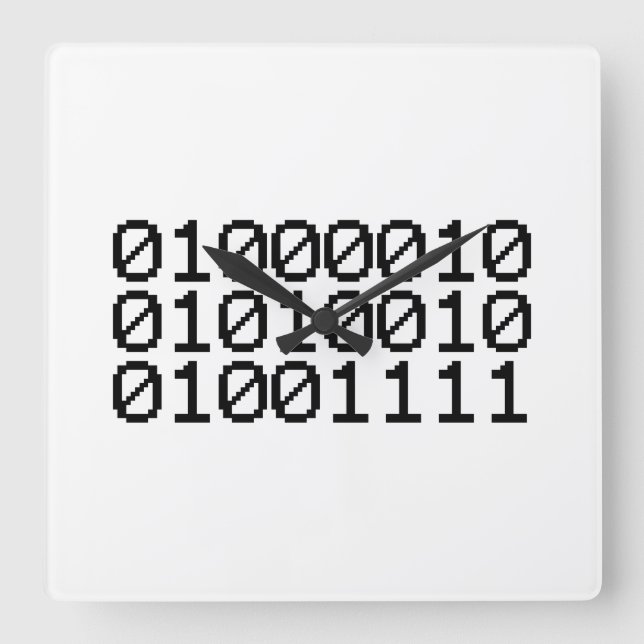 BINARY BRO QUADRATISCHE WANDUHR (Vorderseite)