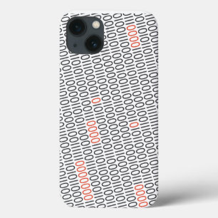 Binary Code Black with Red Highlights on any Color iPhone 13 Hülle