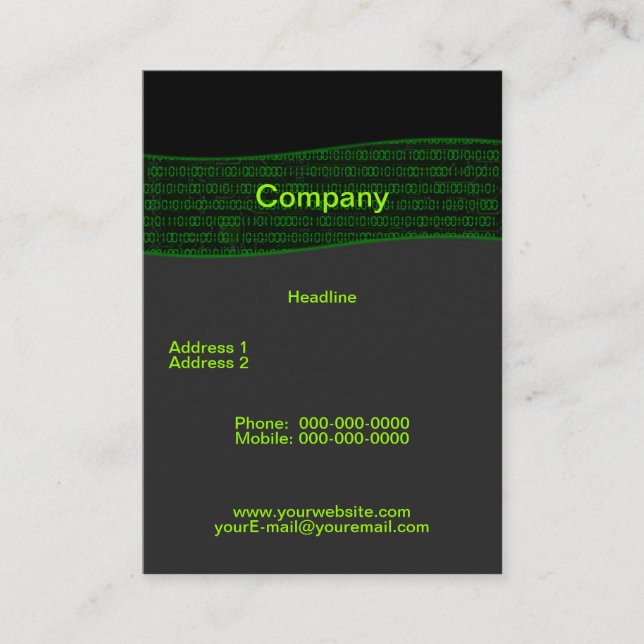 Binary Code Business Card Visitenkarte (Vorderseite)