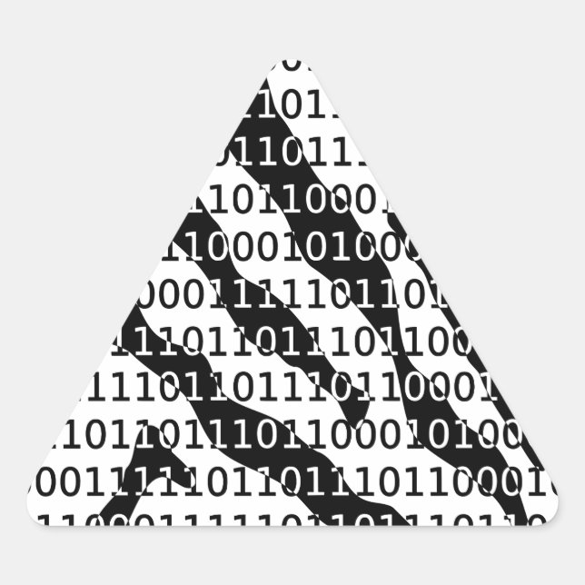 Binary-Code für Schwarz und Weiß Dreieckiger Aufkleber (Vorderseite)