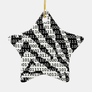 Binary-Code für Schwarz und Weiß Keramik Ornament