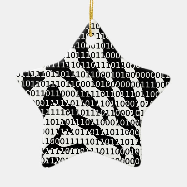 Binary-Code für Schwarz und Weiß Keramik Ornament (Vorne)