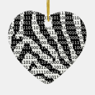 Binary-Code für Schwarz und Weiß Keramik Ornament