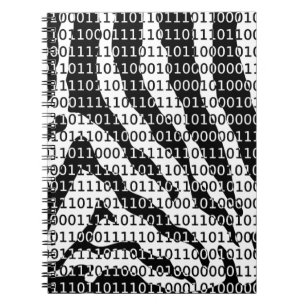 Binary-Code für Schwarz und Weiß Notizblock