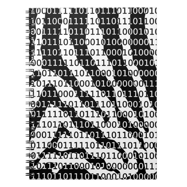 Binary-Code für Schwarz und Weiß Notizblock (Vorderseite)