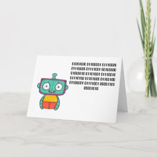 Binary Code Happy Birthday Card - Robot Karte
