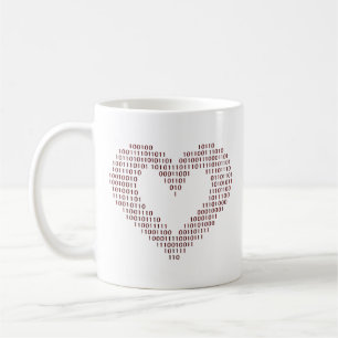 Binary Code Heart Kaffeetasse