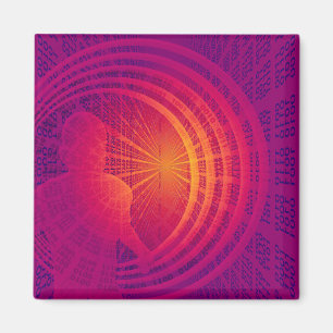 Binary Code Hi-Tech Abstract Design Magnet
