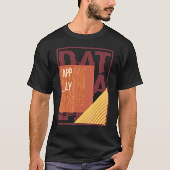 Binary Code Retro Computer Glitch Geek Programmer T-Shirt (Vorderseite)