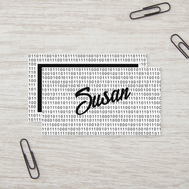 Binary Code Schwarz-weiße Streifen Visitenkarte (Vorderseite/Rückseite Beispiel)