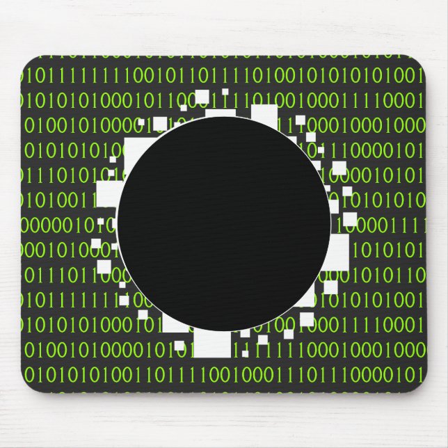 Binary Code White Green Digital Portal 1s Abyss Mousepad (Vorne)