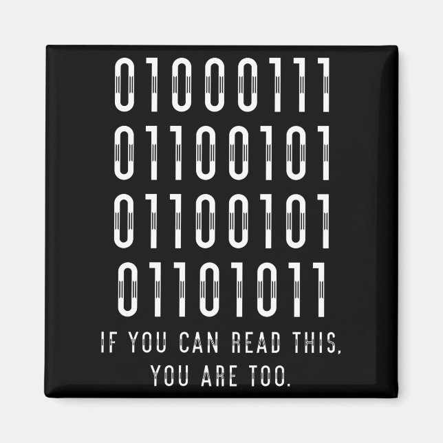 Binary Computer Programmer Developer Geek Gift Magnet (Vorne)