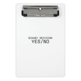 Binary Decision Yes No Minimalist Industrial Mini Klemmbrett