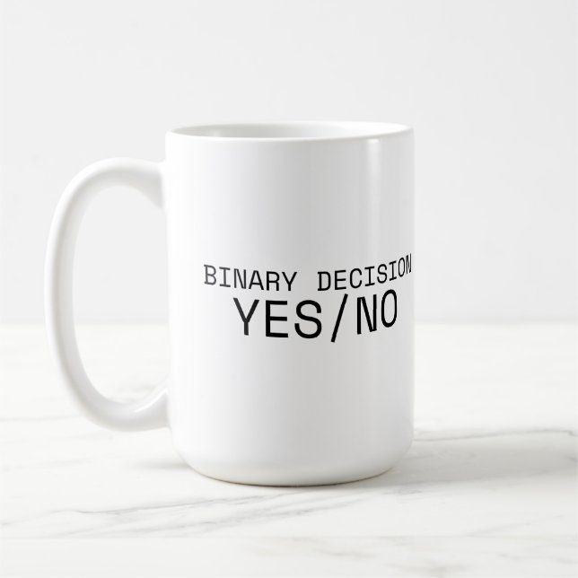 Binary Decision Yes No Minimalist Large Coffee Mug Kaffeetasse (Links)