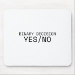 Binary Decision Yes No Minimalist Typewriter  Mousepad<br><div class="desc">Navigate with precision. High-quality surface with crisp,  high-contrast text designed for a command center that values definitive logic over ambiguity.</div>