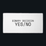 Binary Decision Yes No Minimalist Typewriter  Schreibtischunterlage<br><div class="desc">Define your workspace with absolute clarity. A premium,  expansive desk mat featuring sharp typewriter typography that centers your environment on the power of the binary choice.</div>