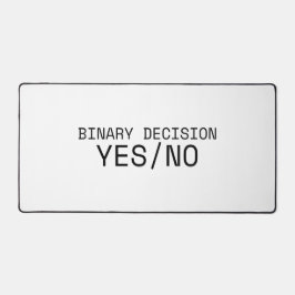 Binary Decision Yes No Minimalist Typewriter Schreibtischunterlage