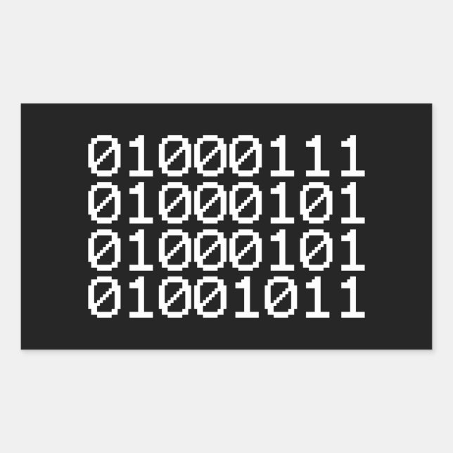 BINARY GEEK RECTANGULAR STICKER (Vorderseite)