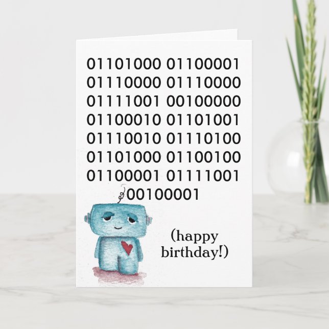 Binary Happy Birthday Card Karte (Vorderseite)