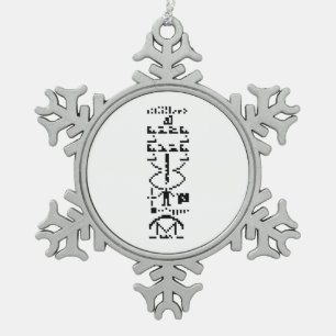 Binary Message 1974 Schneeflocken Zinn-Ornament