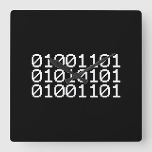 BINARY MUM QUADRATISCHE WANDUHR