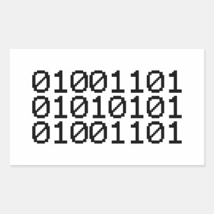 BINARY MUM RECHTECKIGER AUFKLEBER