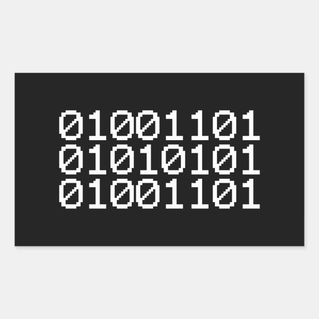 BINARY MUM RECHTECKIGER AUFKLEBER (Vorderseite)