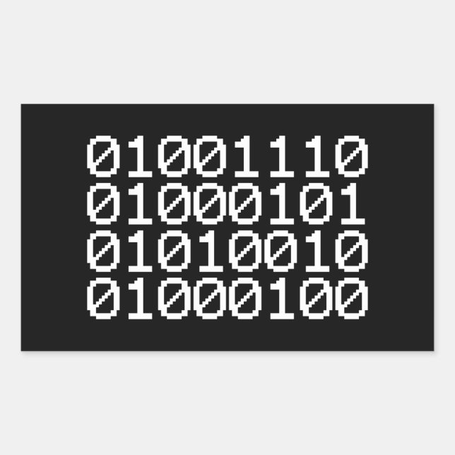 BINARY NERD RECTANGULAR STICKER (Vorderseite)