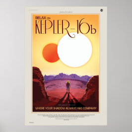 Binary Star System Astronaut auf Exoplanet Kepler Poster