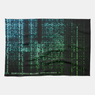 Binary Symphony Kitchen Towel - Art Meetings Tech Geschirrtuch