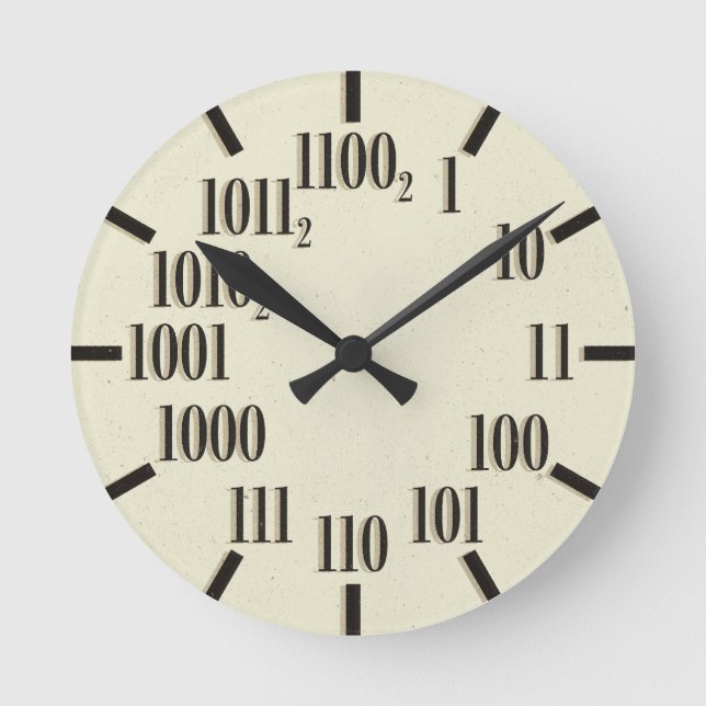 Binary Wall Clock Runde Wanduhr (Vorderseite)
