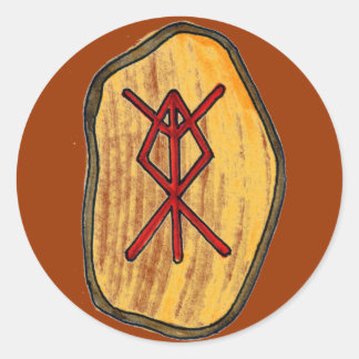 Bind Rune: Zuhause-Schutz Runder Aufkleber