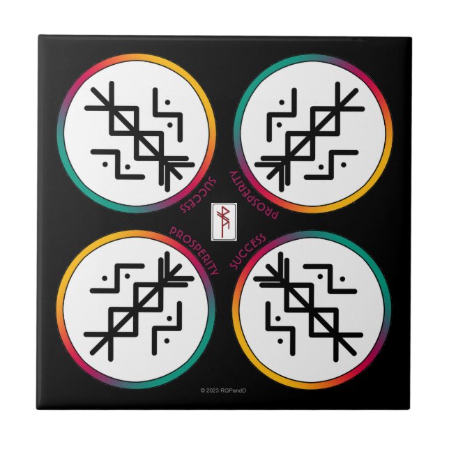 Bindende Keramik für Erfolg und Wohlstand Fliese (Vorderseite)