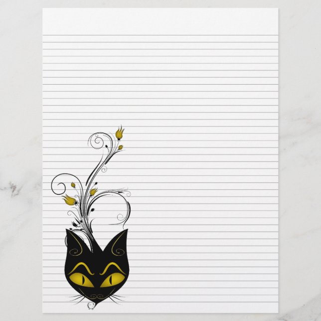 Binder Papier 8.5 "x11" schwarze Katze, schwarz (Vorne)