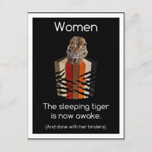Binder voll Frauen Schlafen Tiger Geschenke Postkarte