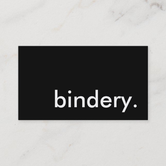 Binderie. Visitenkarte (Vorderseite)