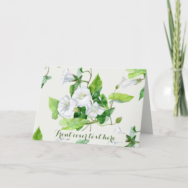 Bindete weiße Blume Feiertagskarte (Vorderseite)