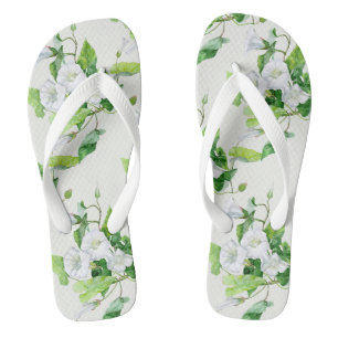 Bindete weiße Blume Flip Flops
